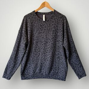 Athleta Gray Leopard Print Sweatshirt